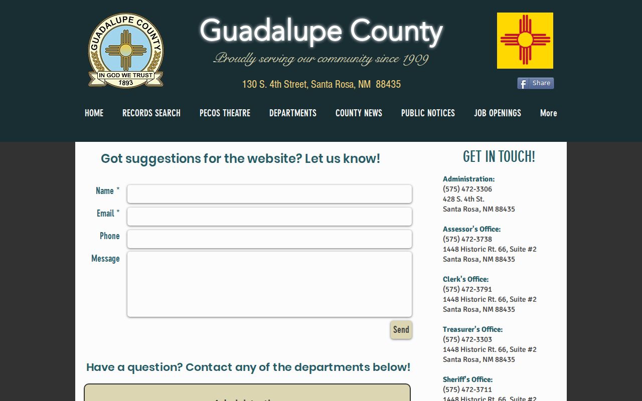 Guadalupe County arrest history department directory