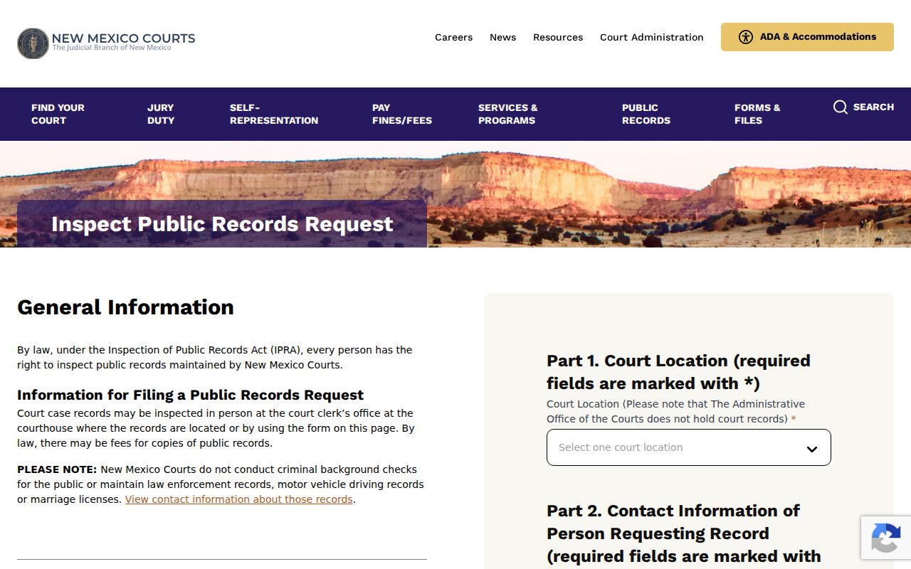 Guadalupe County Judiciary criminal case IPRA portal