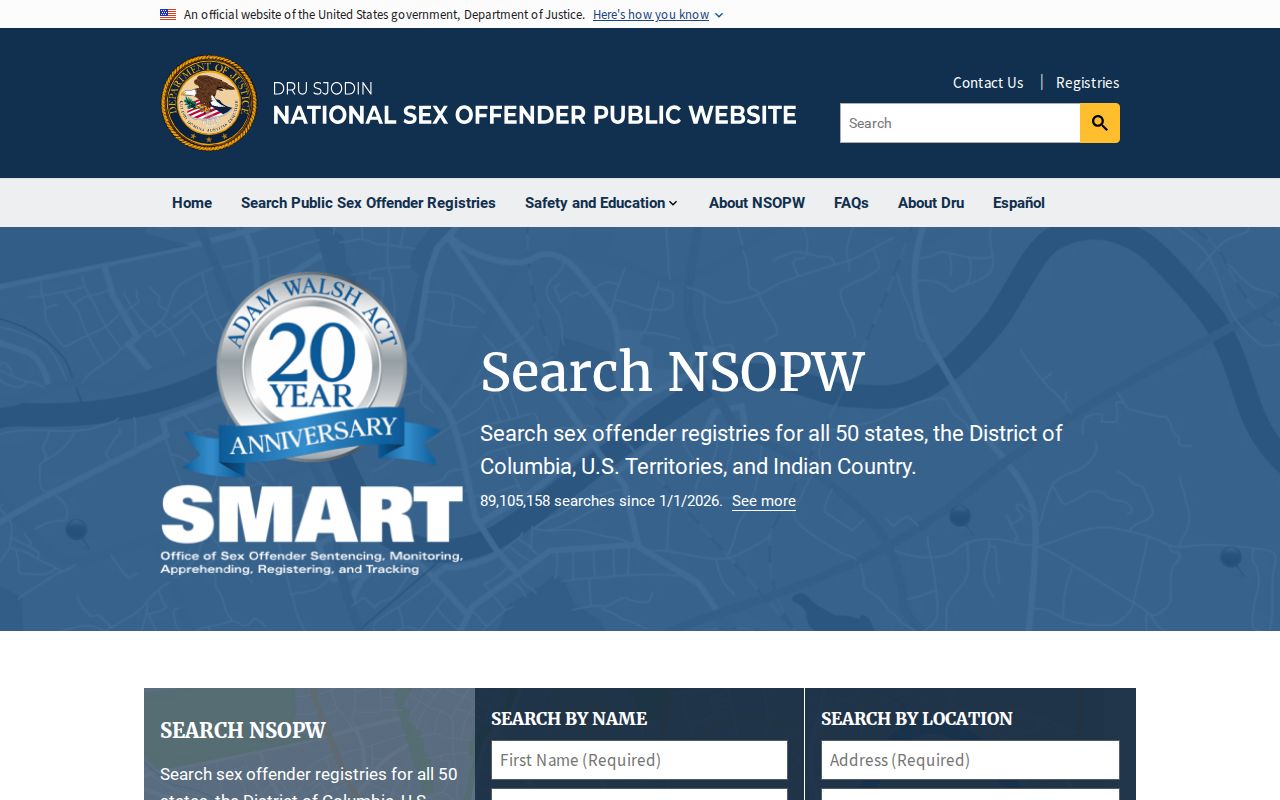 Guadalupe County sex offender check through the national NSOPW search